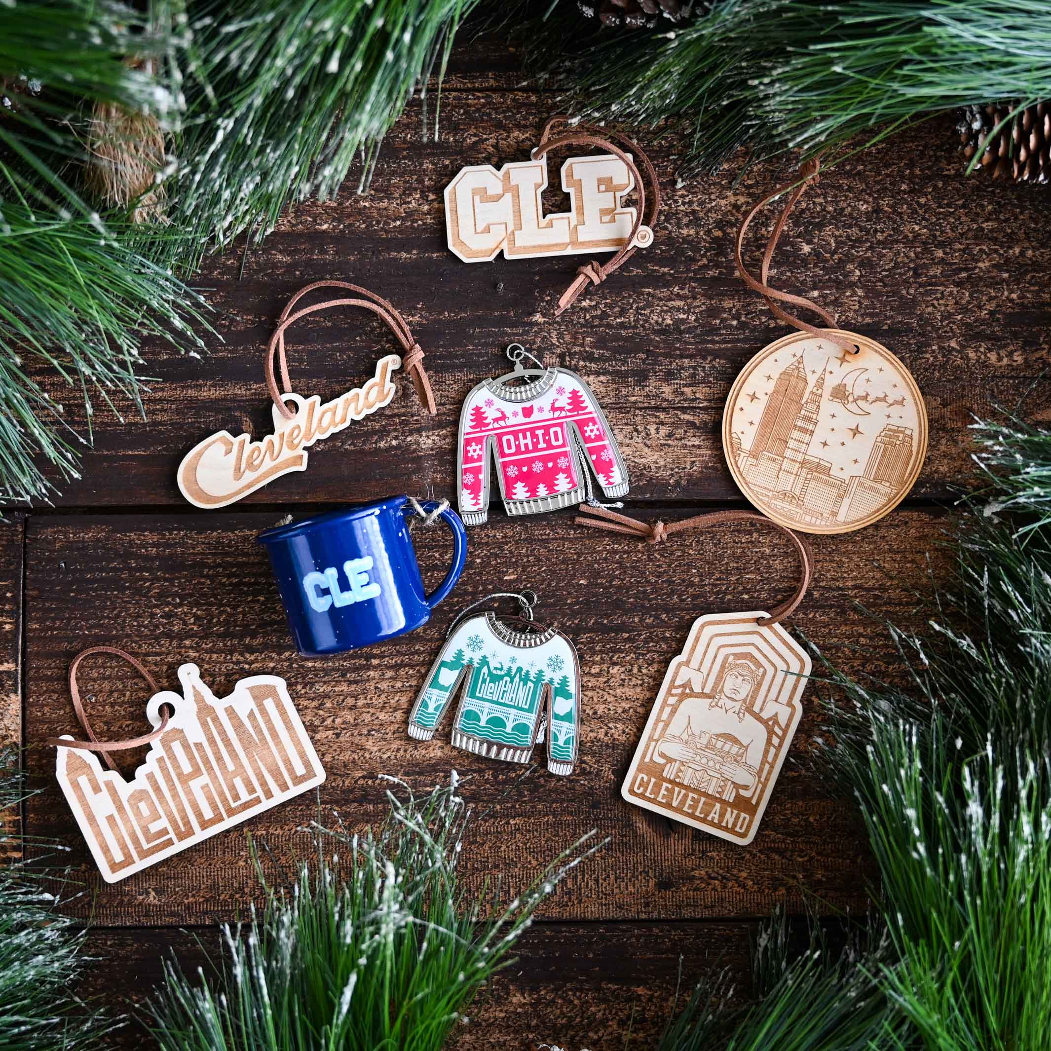Cleveland Christmas Ornaments Cleveland Christmas Tree Ornaments CLE Clothing Co.
