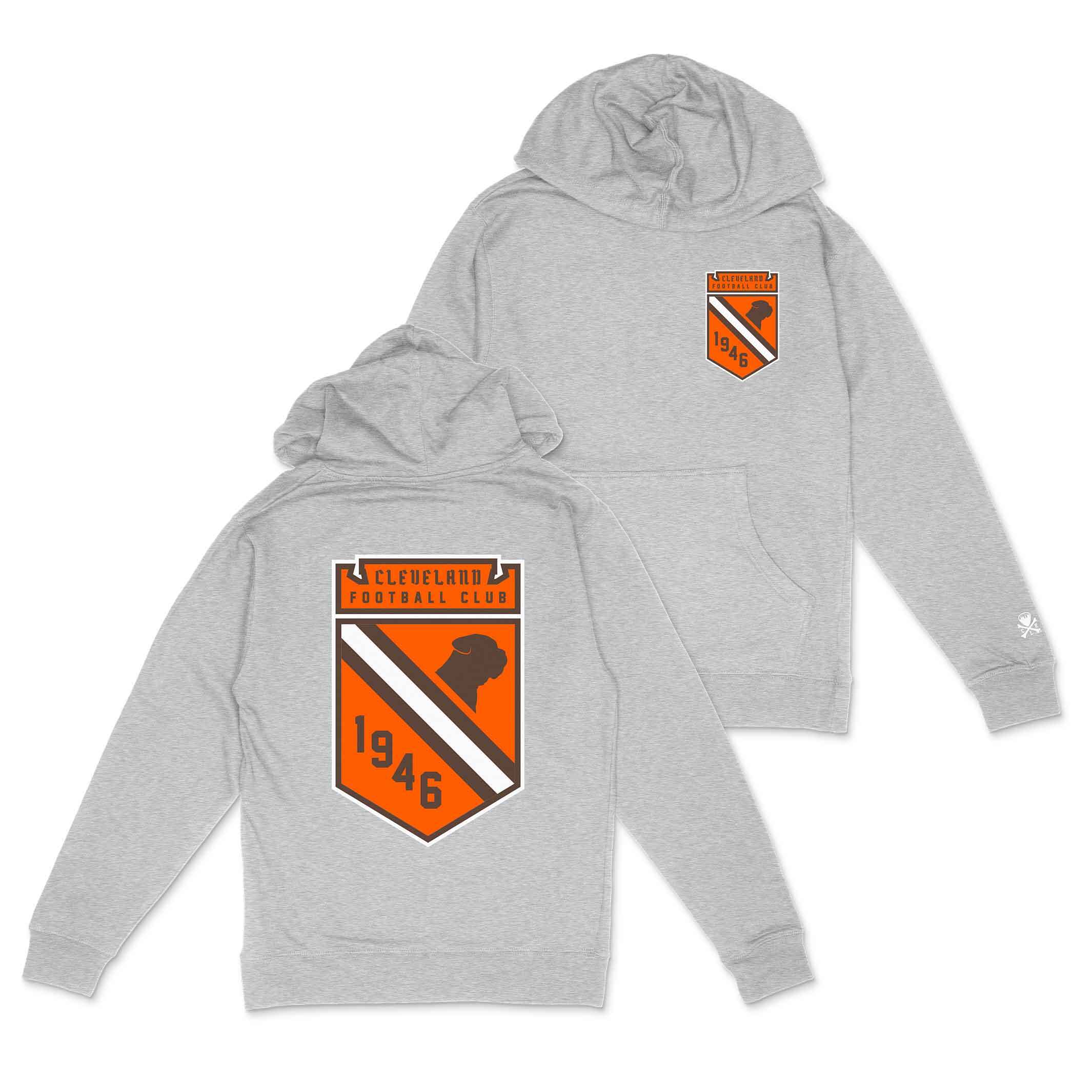 Cleveland Cle College - Brown/Orange - Unisex Pullover Hoodie Sweatshirt Heather Grey / 3XL