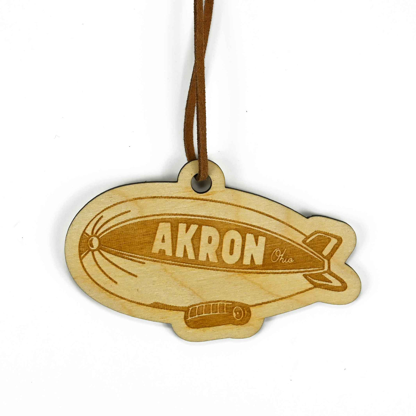 Akron Blimp Wood Ornament