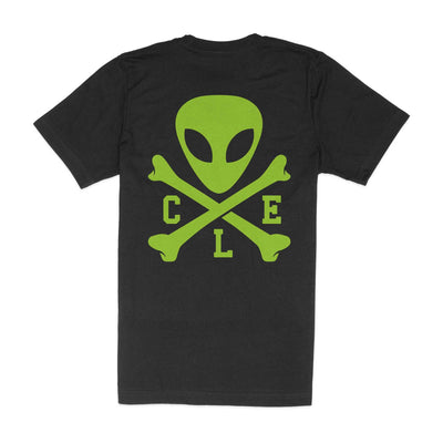 CLE Logo Alien Unisex Crew T-Shirt - Glow In The Dark