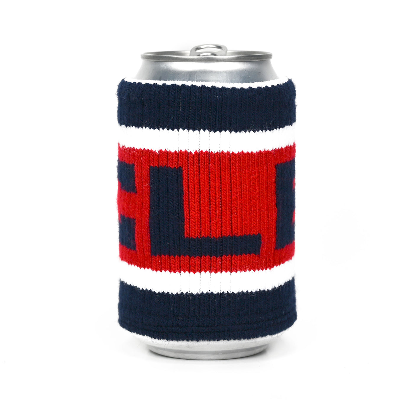 CLE Knit Can Cooler - Navy/Red