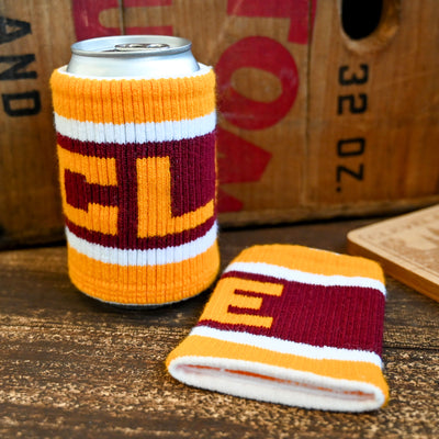 CLE Knit Can Cooler - Wine/Gold
