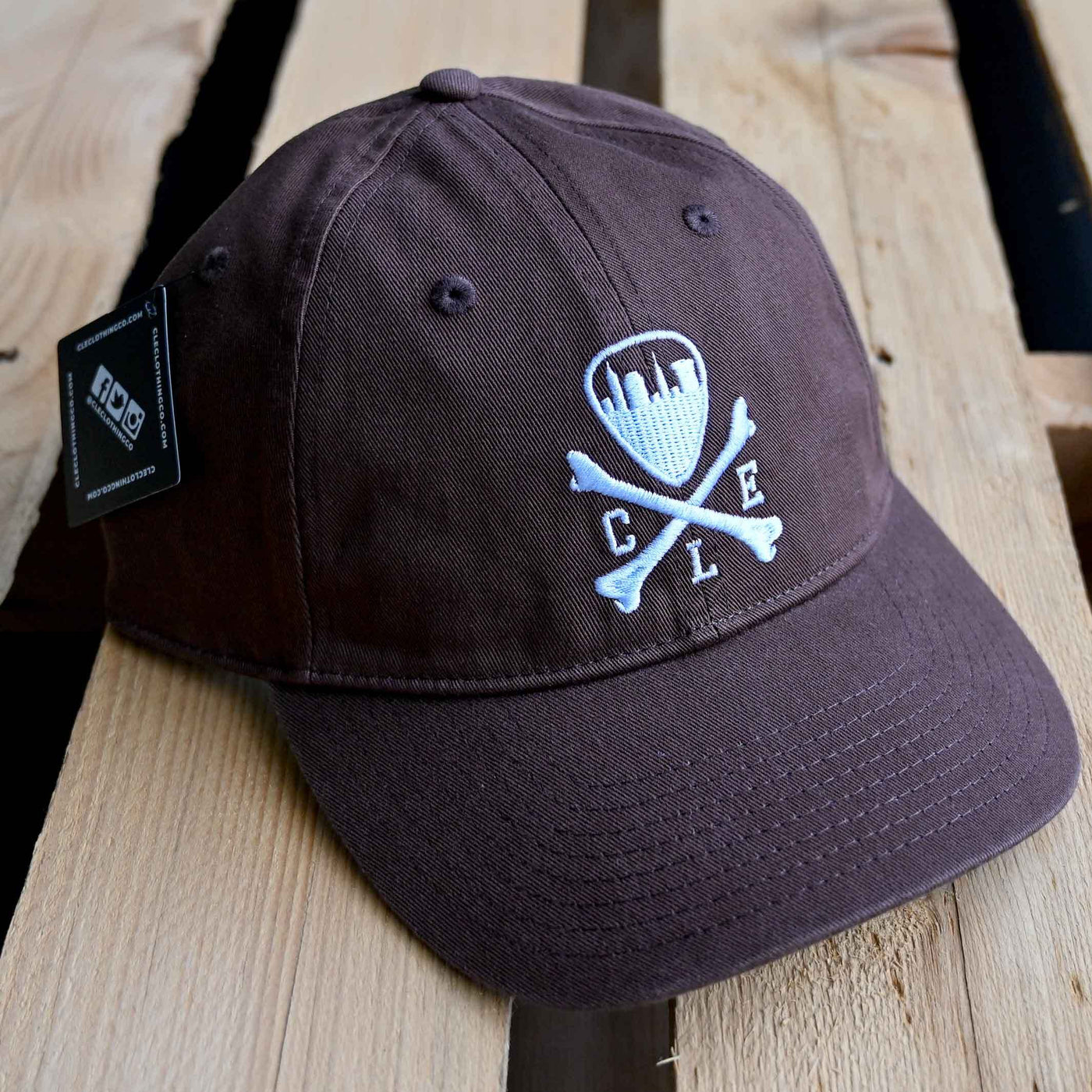 CLE Logo Twill Dad Hat - Brown