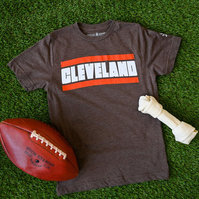 Cleveland Football Stripe - Youth Crew T-Shirt