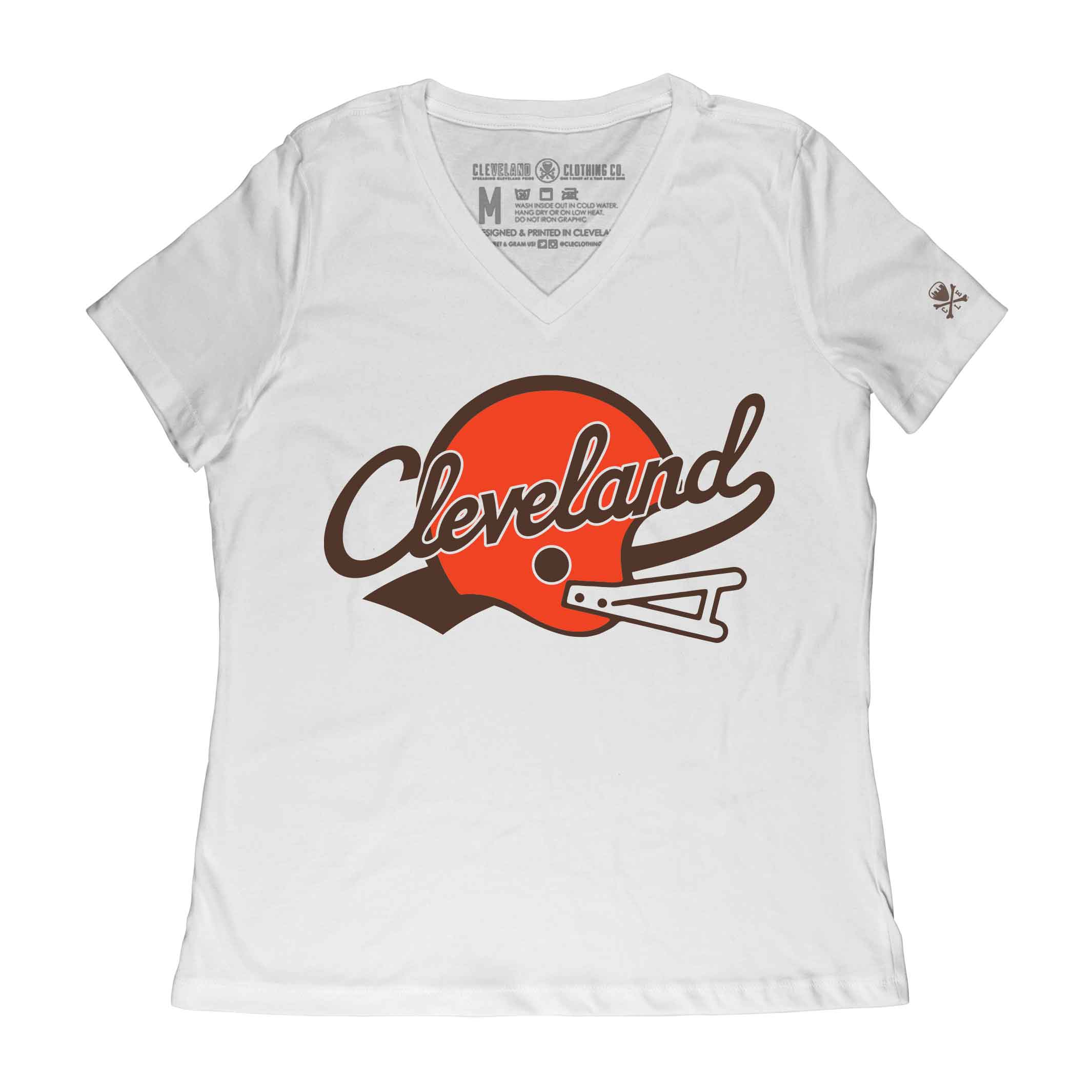 Cleveland Ohio Home Monoline - Womens Relaxed Fit Vneck T-Shirt Red / 2XL