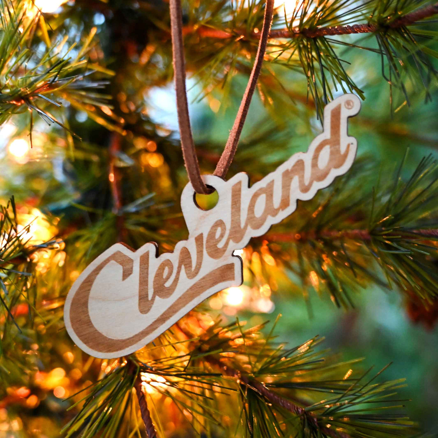 Cleveland Script Wood Ornament