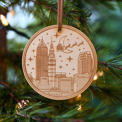 Cleveland Skyline Wood Ornament