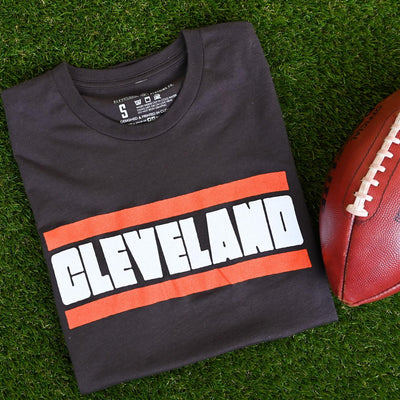Cleveland Football Stripe - Unisex Crew T-Shirt