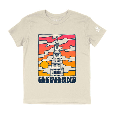 Heather Dust Groovy Terminal Tower - Youth Crew T-Shirt