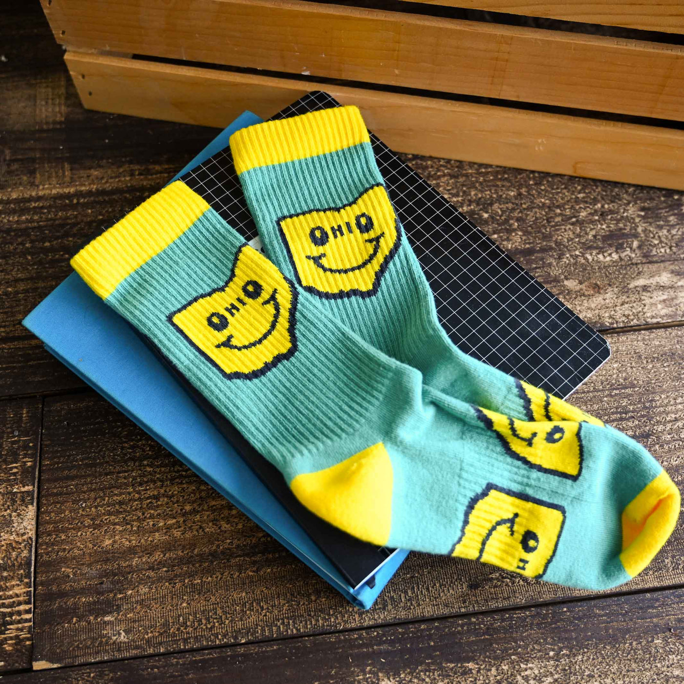 Ohio Happy Face Crew Socks