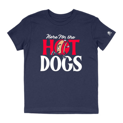 Here For The Hot Dogs - Youth Crew T-Shirt