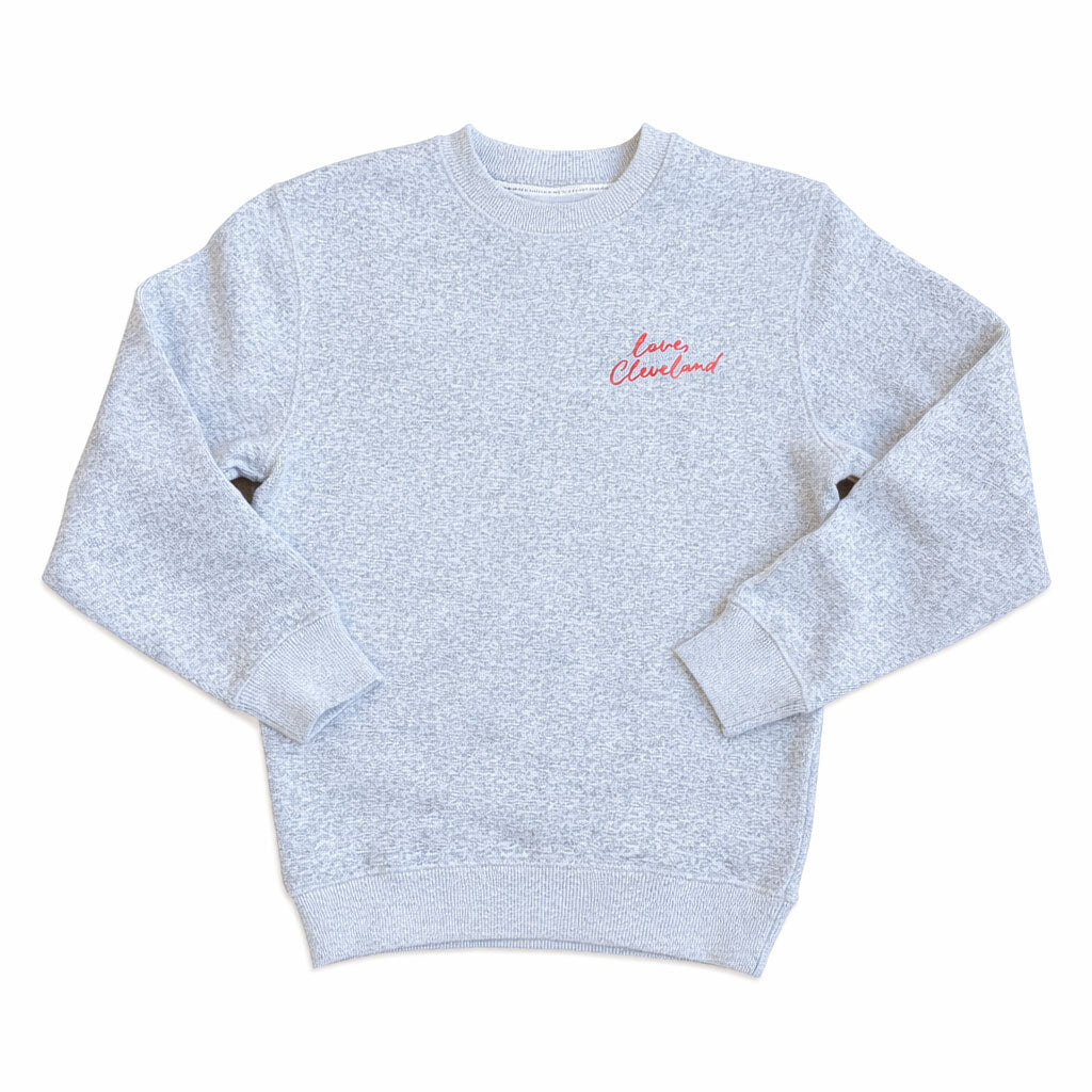 Love, Cleveland (Embroidered) - Unisex Textured Crewneck Sweatshirt