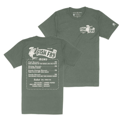 Cleveland Fish Fry Menu - Unisex Crew T-Shirt