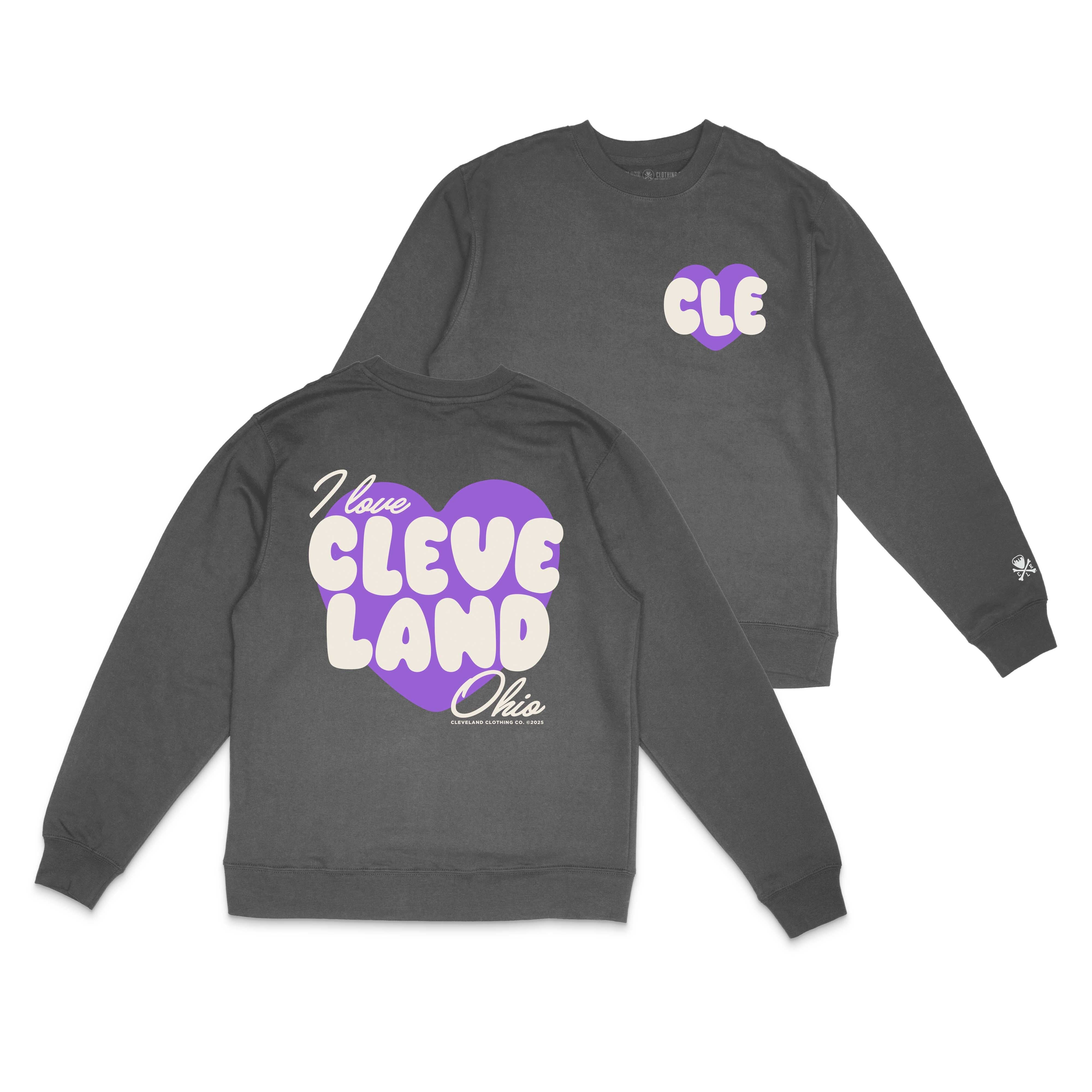 I Love Cleveland Heart Unisex Crewneck Sweatshirt