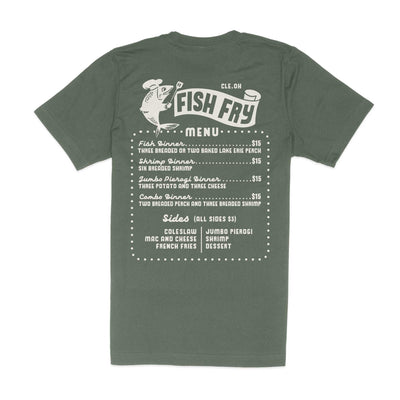 Cleveland Fish Fry Menu - Unisex Crew T-Shirt