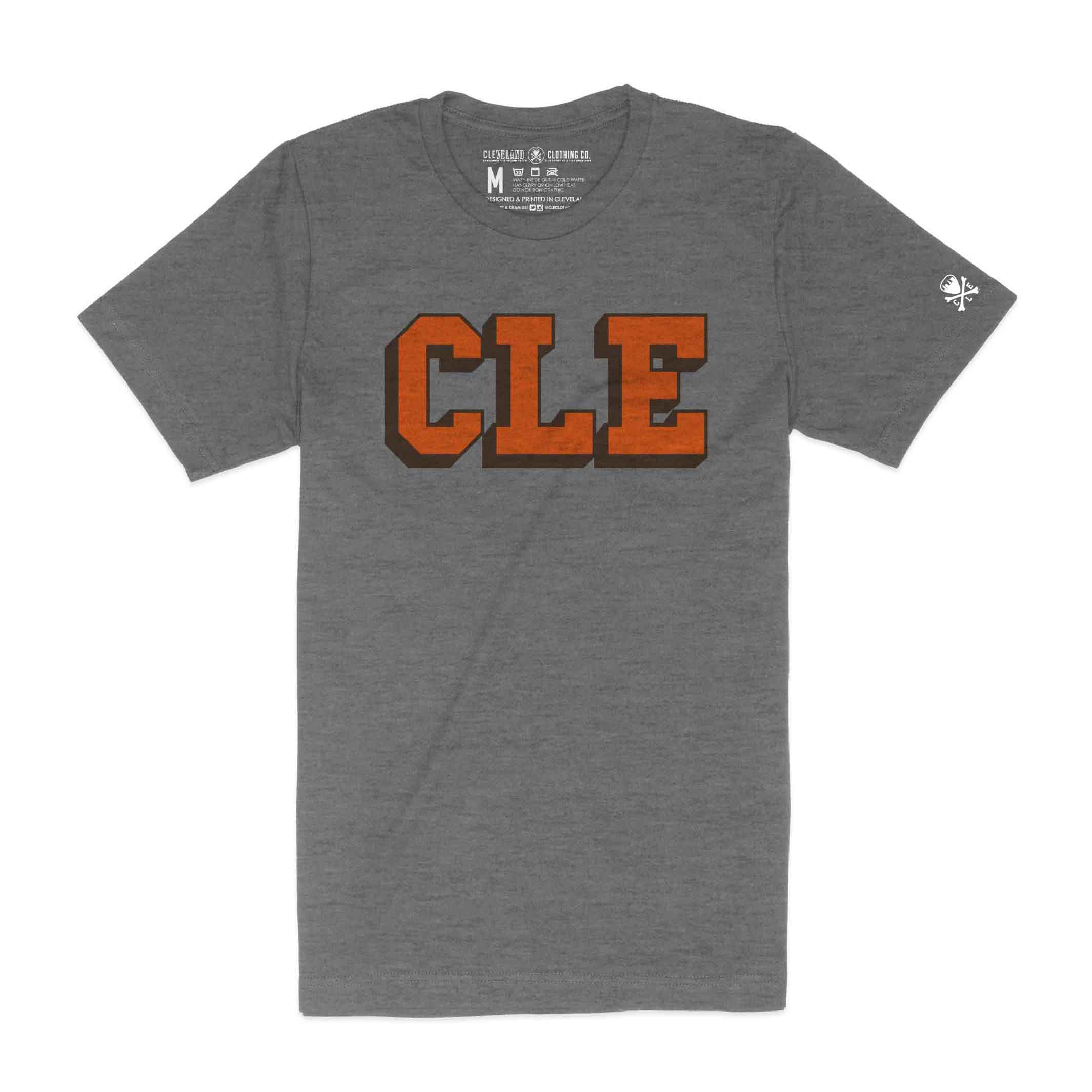 CLE College Brown Orange Unisex Crew T Shirt CLE Clothing Co