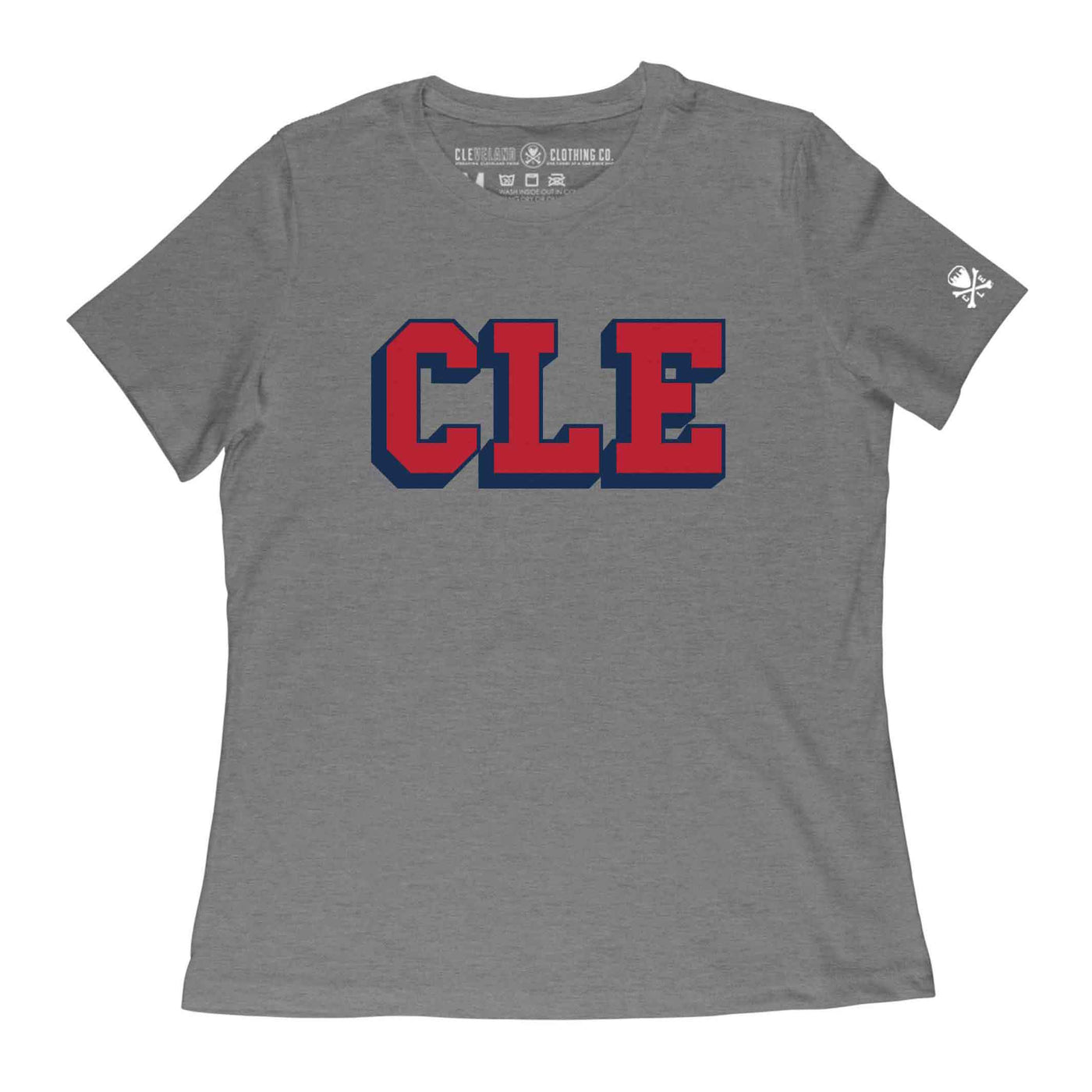 CLE College - Navy/Red - Womens Relaxed Fit Crew T-Shirt