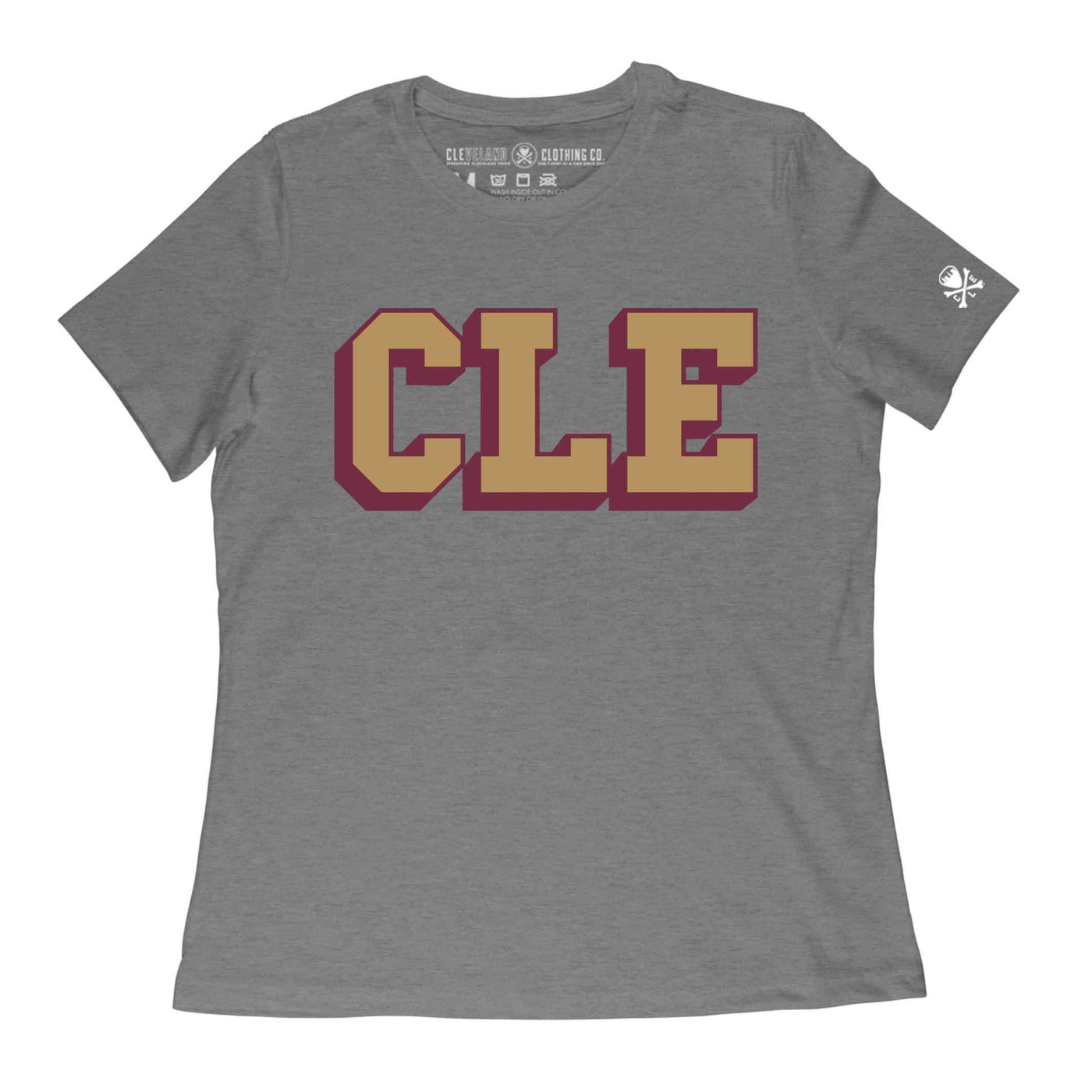 CLE College - Wine/Gold - Womens Crew T-Shirt
