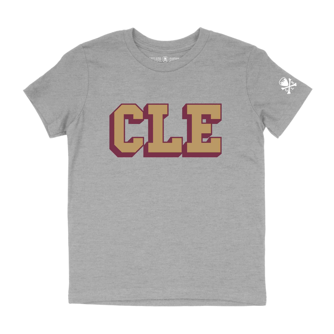 CLE College - Wine/Gold - Youth Crew T-Shirt