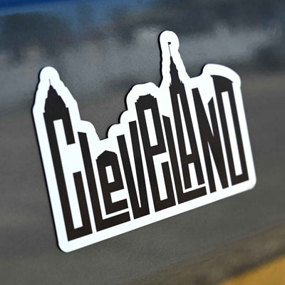 Cleveland Skyline Letters Car Magnet