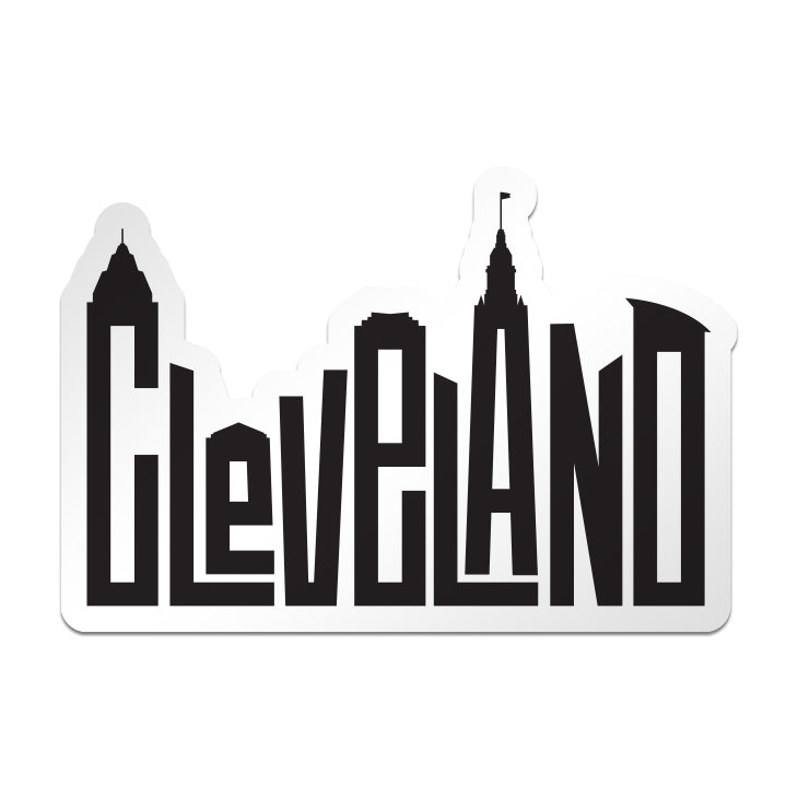Cleveland Skyline Letters Car Magnet