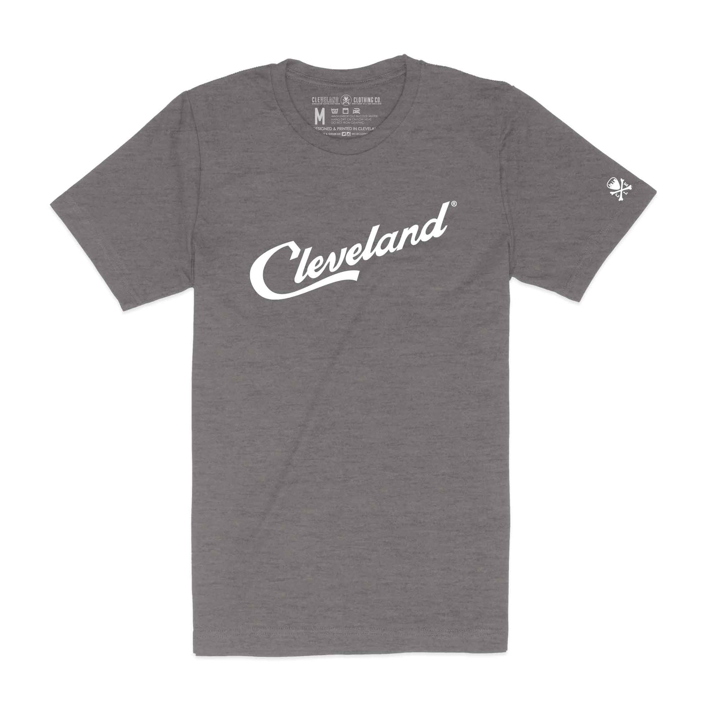 Cleveland Script - Unisex Crew T-Shirt - Heather Grey