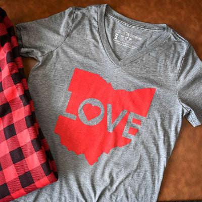 Ohio Love Logo - Womens V-Neck T-Shirt
