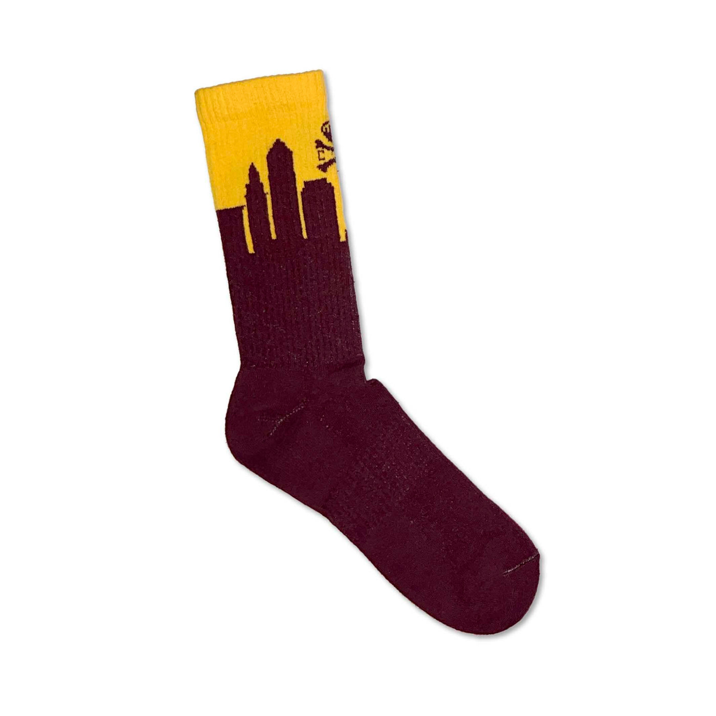Cleveland Skyline Socks - Wine/Gold