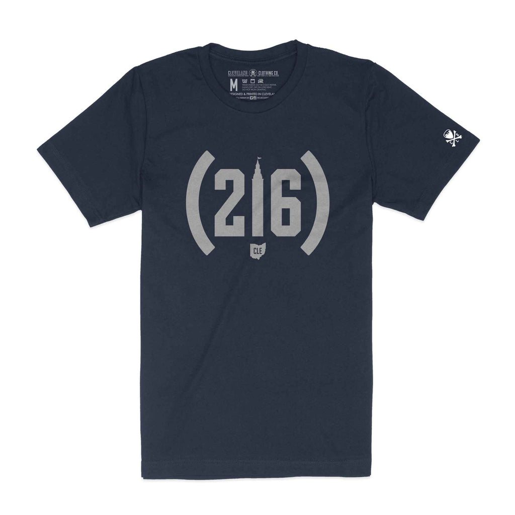 216 Vintage Tower Heather Navy Crew T-Shirt | Cleveland Clothing Co