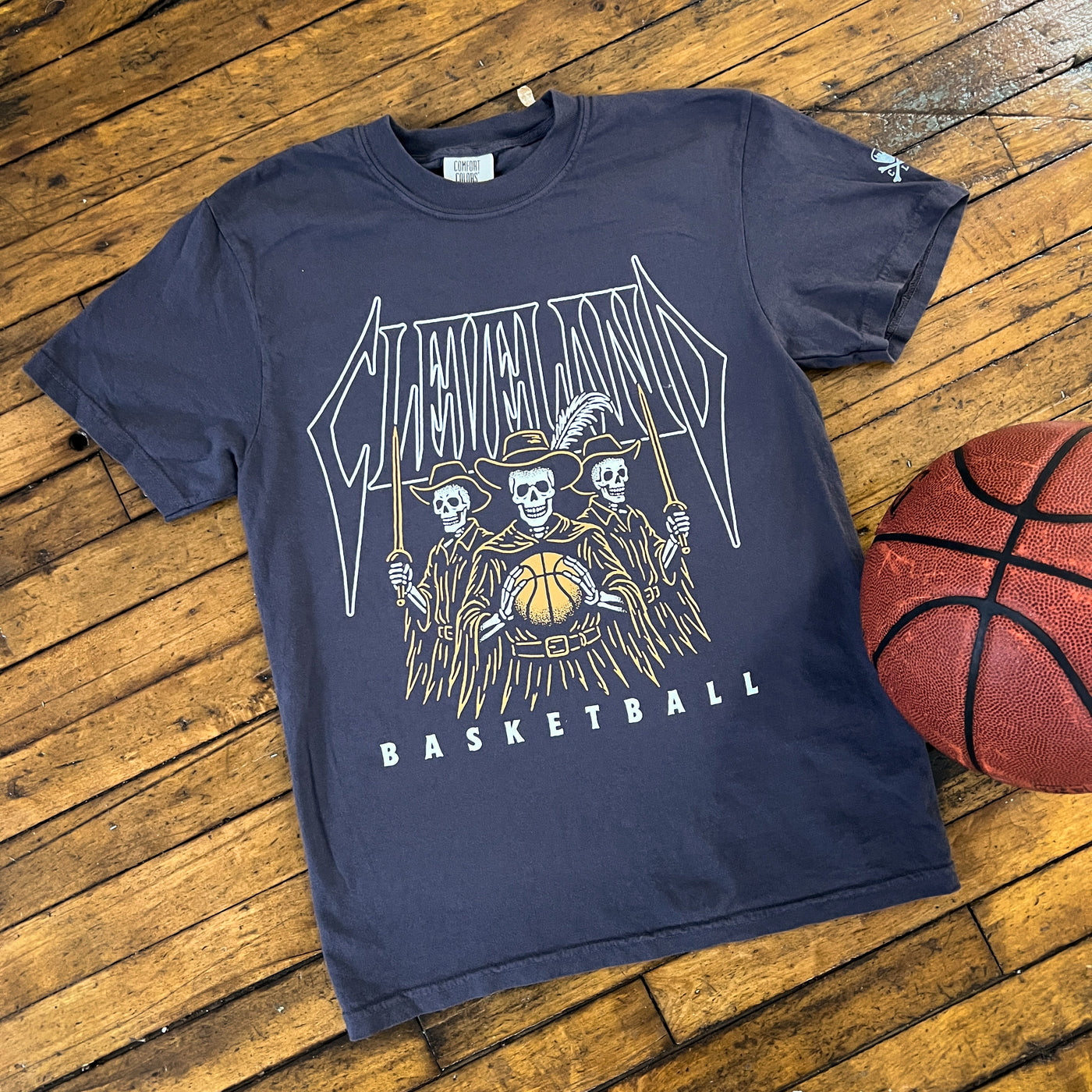 Cleveland Basketball Skeletons - Mens/Unisex Crew T-Shirt