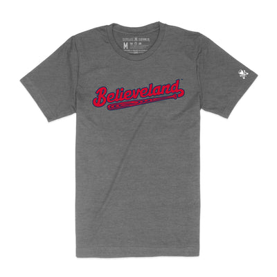 Believeland® Baseball Script - Mens/Unisex Crew T-Shirt