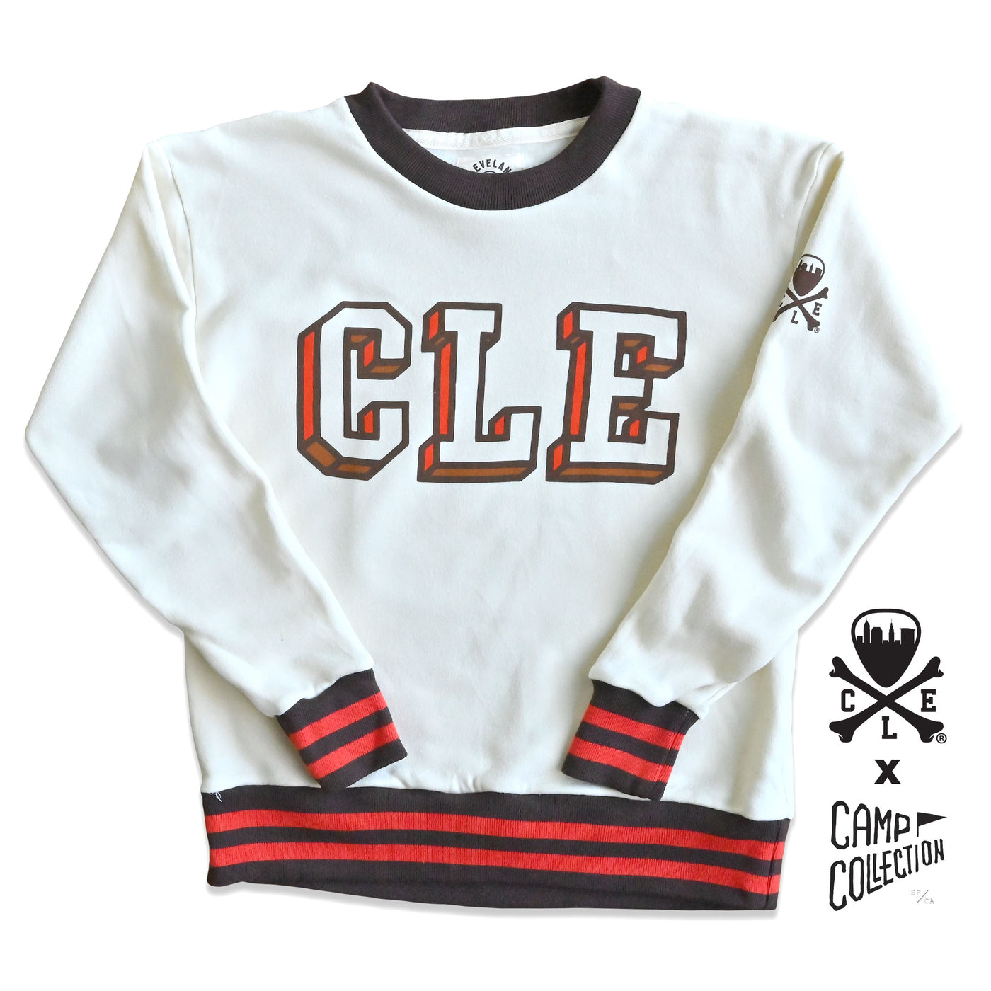 Limited Edition CLE x CAMP COLLECTION : CLE College Varsity Unisex Crewneck Sweatshirt