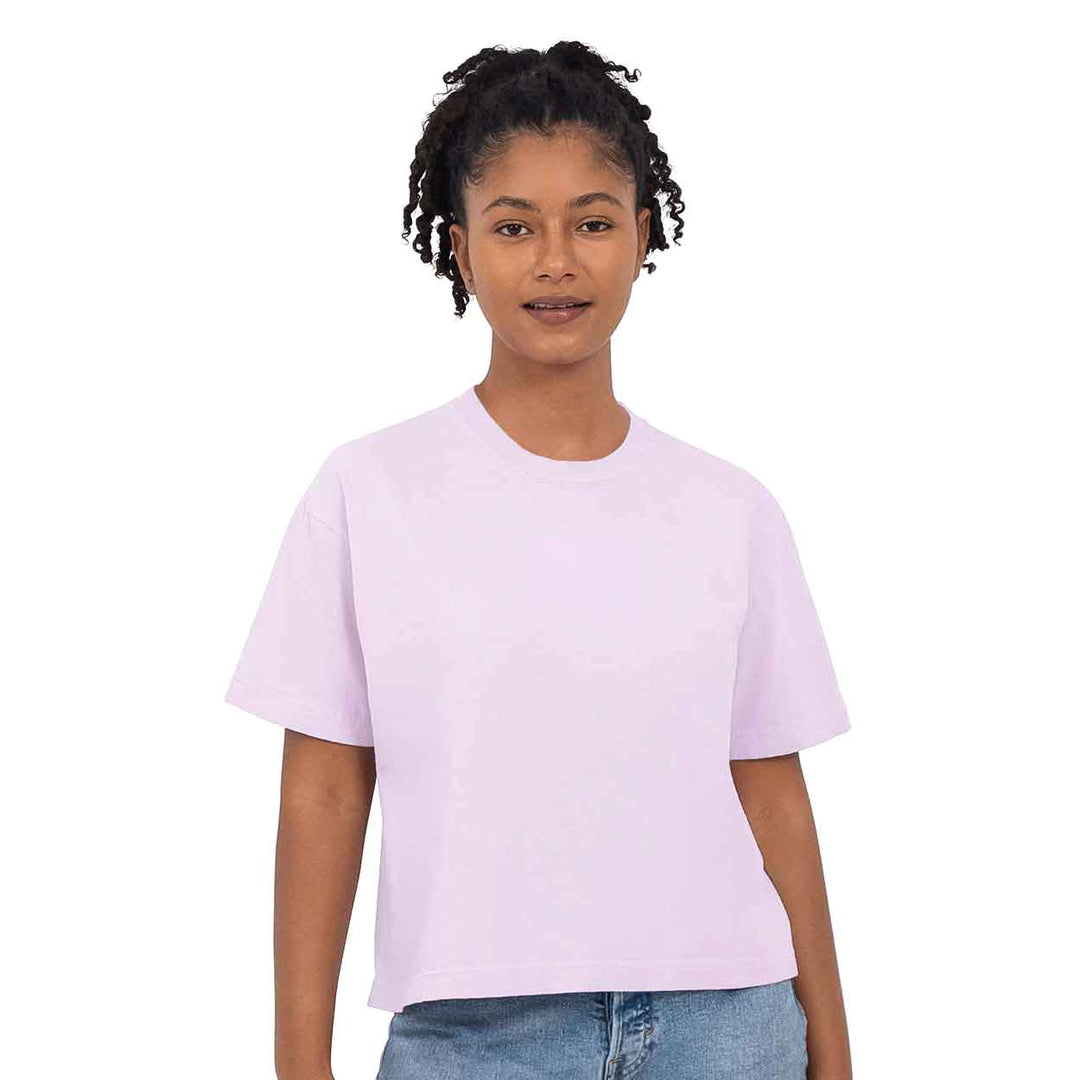 I Love Cleveland Heart - Women's Boxy Crop Crew T-Shirt - Orchid