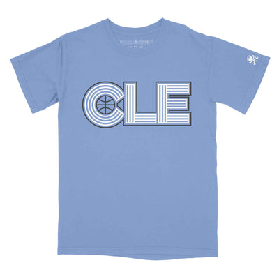 CLE Basketball City - Mens/Unisex Crew T-Shirt - Light Blue
