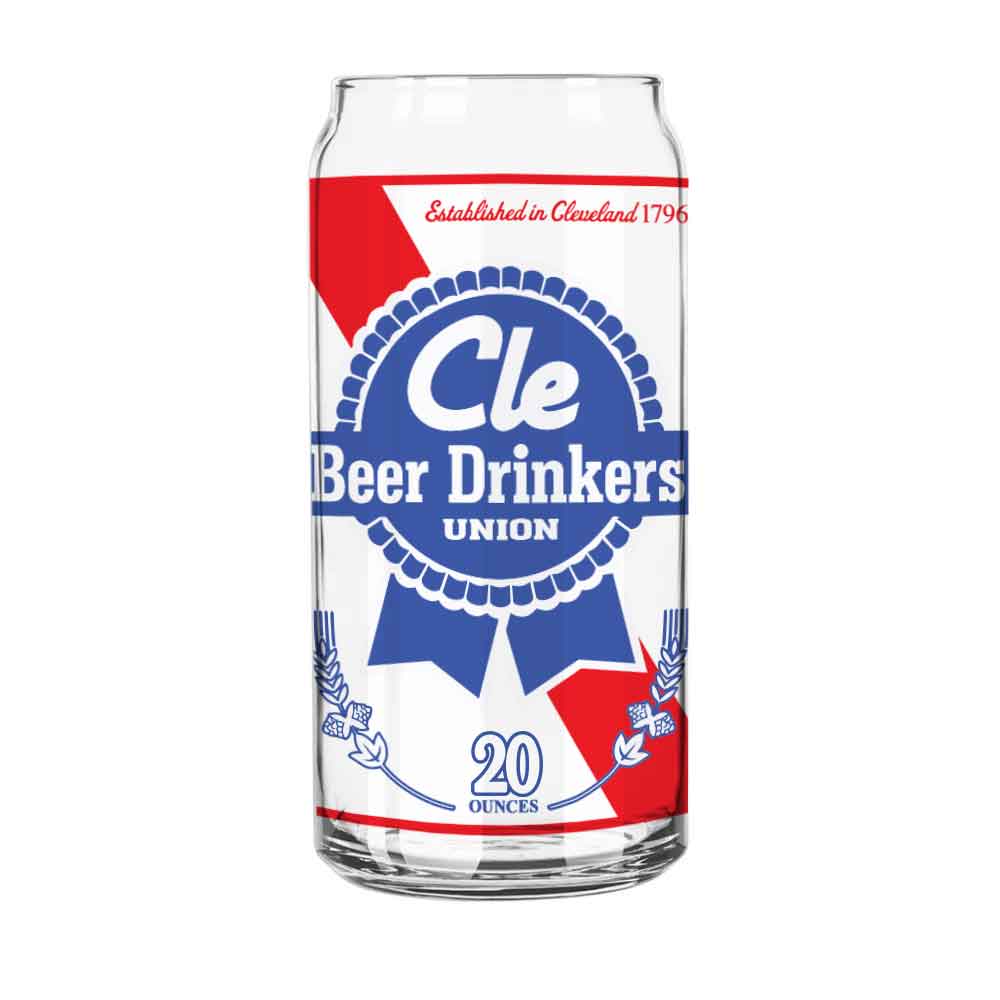 CLE Beer Drinkers Union Tall Boy Pop Can Glass