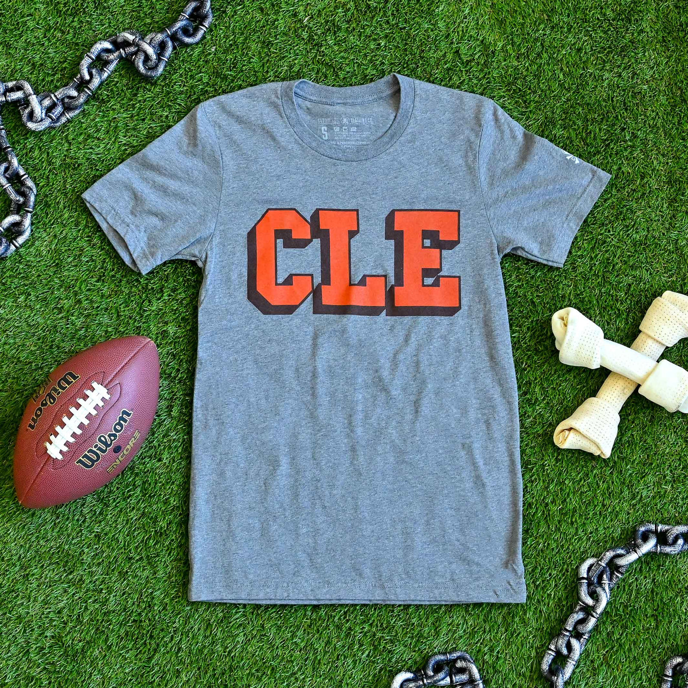 CLE College - Brown/Orange - Mens/Unisex Crew T-Shirt