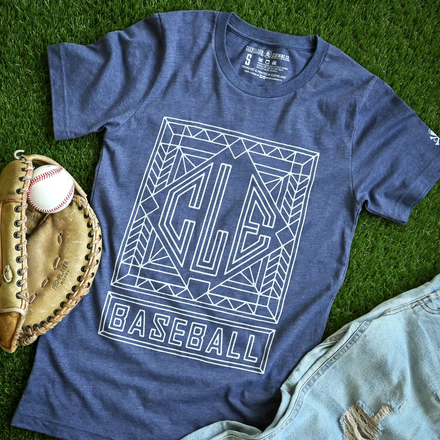 CLE Baseball Art Deco - Unisex Crew T-Shirt