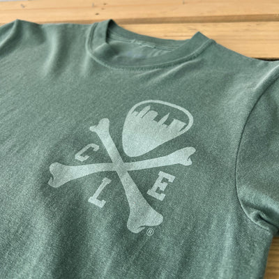 CLE Logo - Mens/Unisex Crew T-shirt - Moss