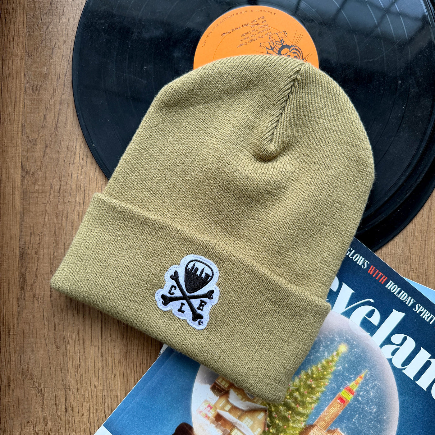 CLE Logo Knit Beanie - Birch