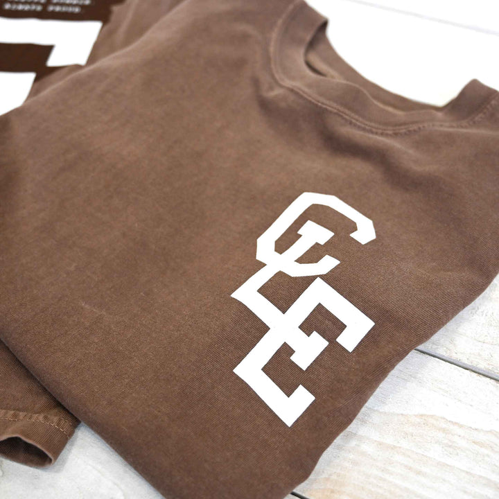 トップス CLESSTE BUBBLE LOGO PRINT T-SHIRT BROWN CLESSTE BUBBLE LOGO PRINT MASSIVE T-SHIRT WITH DRAWSTRINGS