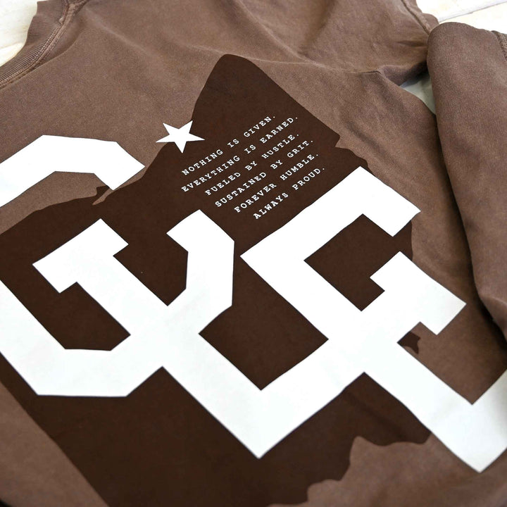 トップス CLESSTE BUBBLE LOGO PRINT T-SHIRT BROWN CLESSTE / Bubble Logo Print Massive T-Shirt With Drawstrings