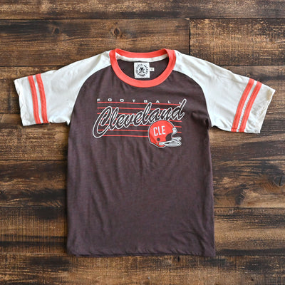 Limited Edition CLE x CAMP COLLECTION : Cleveland Football Vintage Script - Unisex Crew T-Shirt