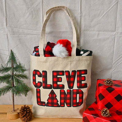 CLEVELAND - Buffalo Plaid Tote Bag