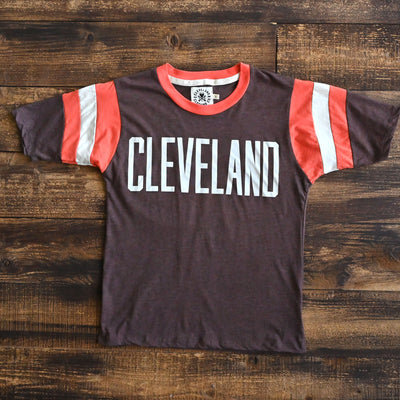 Limited Edition CLE x CAMP COLLECTION : CLEVELAND Vintage Block Letter - Unisex Crew T-Shirt