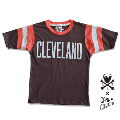 Limited Edition CLE x CAMP COLLECTION : CLEVELAND Vintage Block Letter - Unisex Crew T-Shirt