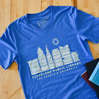 Cleveland Public Library Skyline - Mens/Unisex Crew T-Shirt
