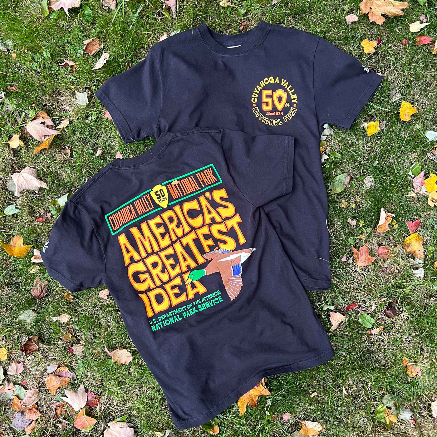 Cuyahoga Valley National Park - CVNP 50th Anniversary - America's Greatest Idea - Unisex/Mens Crew T-shirt