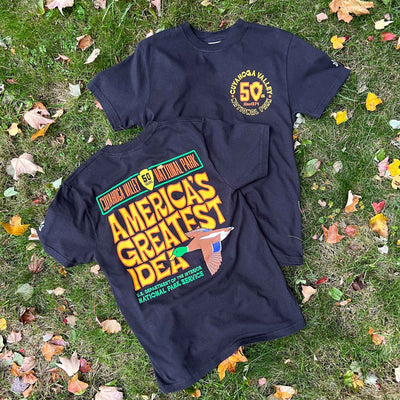 Cuyahoga Valley National Park - CVNP 50th Anniversary - America's Greatest Idea - Unisex/Mens Crew T-shirt