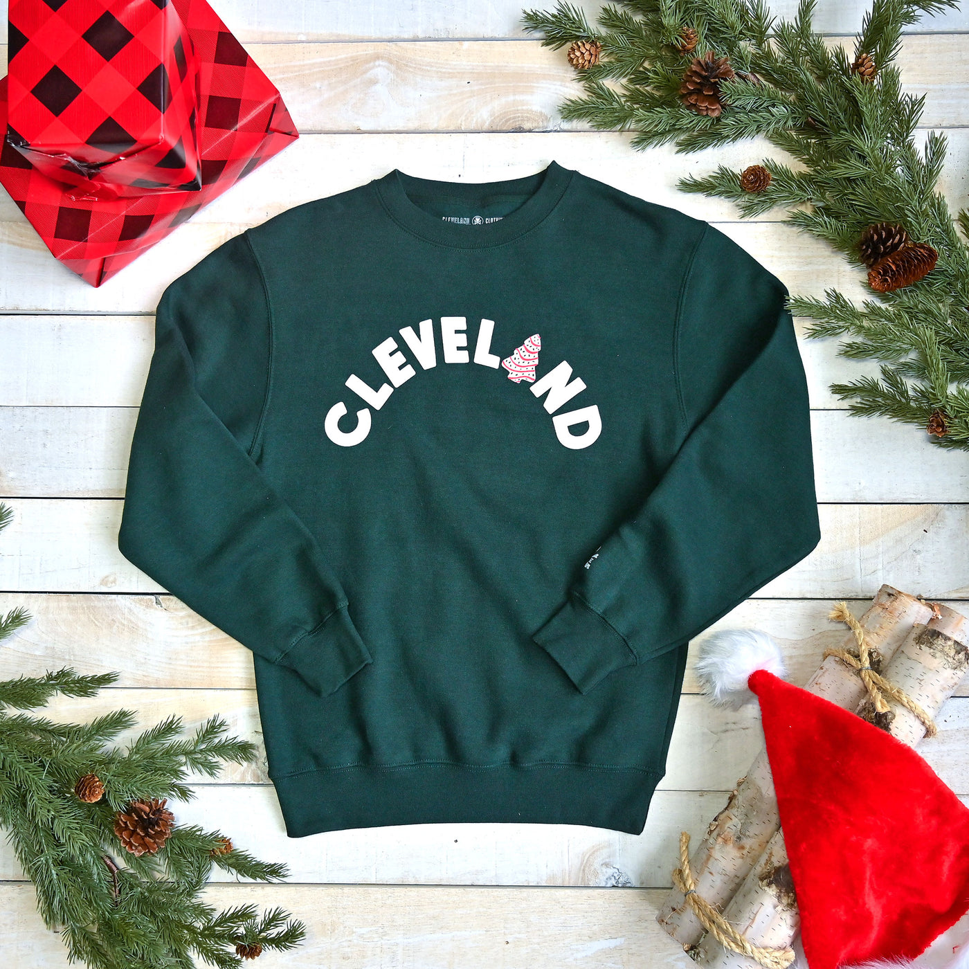 Cleveland Frosted Christmas Tree Arch - Unisex Crewneck Sweatshirt