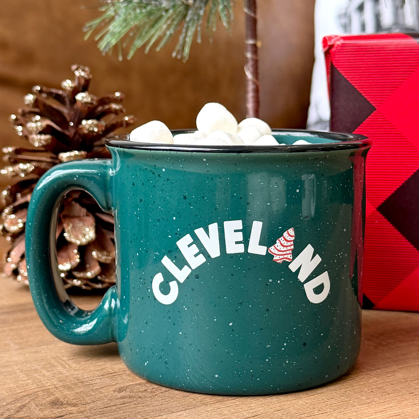 Cleveland Frosted Christmas Tree Arch Campfire Mug